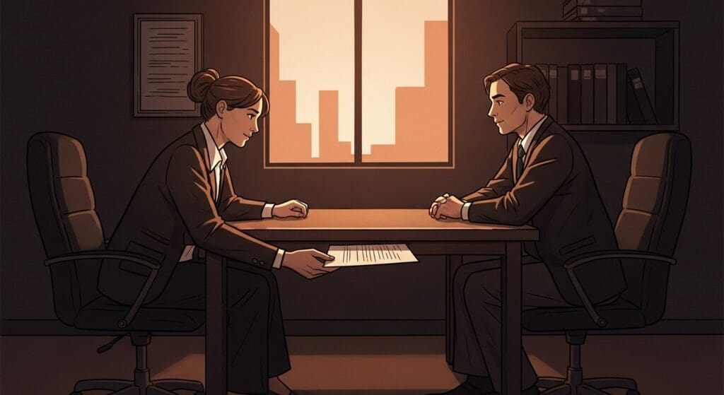 법원 판결: 토석채취허가권 양도, '사해행위 취소' NO! 채권자 vs 채무자, 재산 이전 시 책임재산, 환가 가능성, 양도 제한의 5가지 핵심 이유! 3 테이블-아래에서-중요한-서류를-몰래-주고받는-두-사람의-손