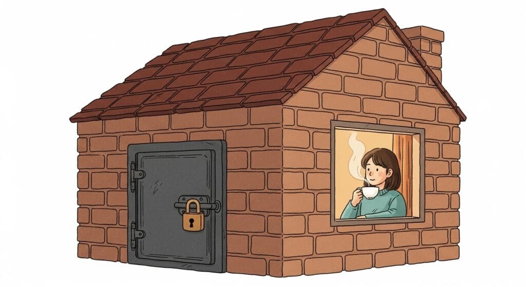 내 보증금 사수! 전세사기 '무자본 갭투자' 2400억 피해, 900명 겪은 사연! 법원, '고지의무 위반' & '조직적 범죄'로 징역 15년 받은 이유와 예방법 20 해-질-녘-따뜻한-불빛이-새어-나오는-견고하고-안전해-보이는-집-전경