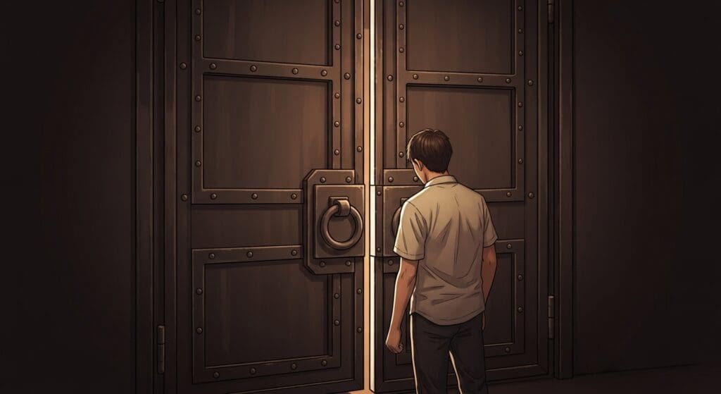 사회복무요원 복무 이탈 '징역 8일' 경고 넘어 313일? 정당한 사유 없으면 '벌금형' NO! 병역법 위반 시 '징역형' 확정! 청년 병역 의무, 절대 가볍게 보지 마세요! 15 어둠-속으로-사라지는-사람의-뒷모습과-닫히는-철문
