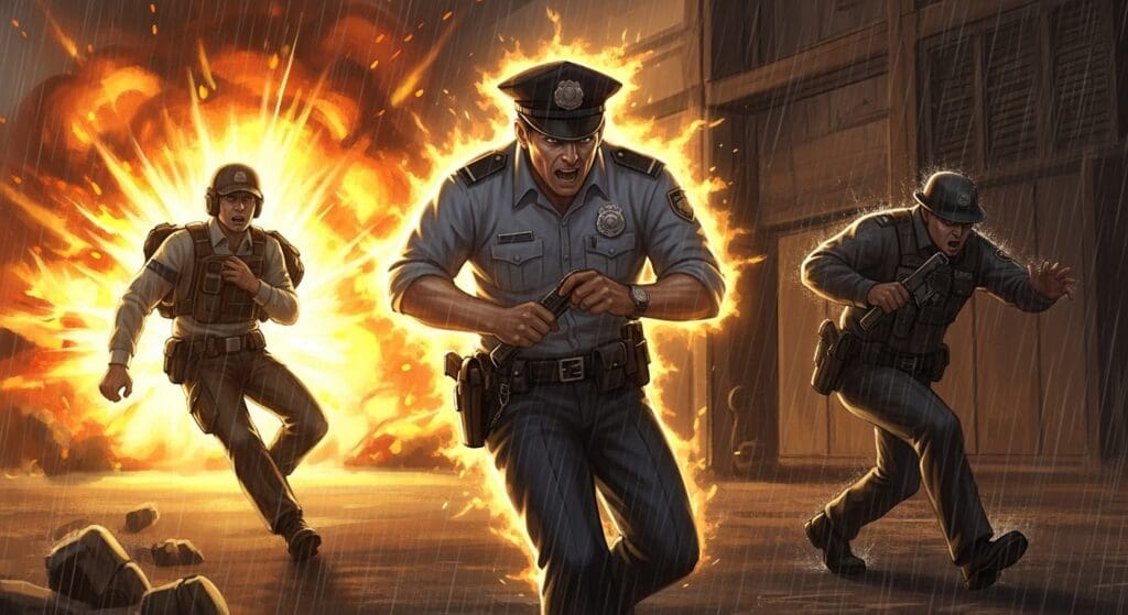 국가유공자 비해당... 하지만 보훈보상대상자 인정! 경찰 과로사, 심장질환 사망 판례 (전주지방법원 2022구단804) 속 5가지 이유: '직접적 관련' vs '상당 인과관계 9 화재-현장에서-아이를-구출하며-빛나는-경찰관,-국가유공자-순직-요건을-상징