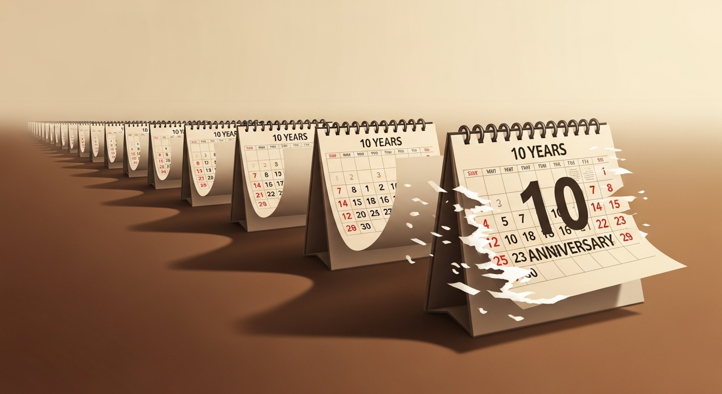까맣게 잊은 빚, 청구이의로 탈출! 소멸시효 완성? 지급명령, 연대보증, 10년 채권의 비밀! '채권 소멸'로 빚 독촉, 빚 갚아라 막는 법 (내 권리 지키기!) 8 10년-치-달력이-넘어가고-마지막-장이-찢어지며-소멸시효-완성을-보여주는-이미지