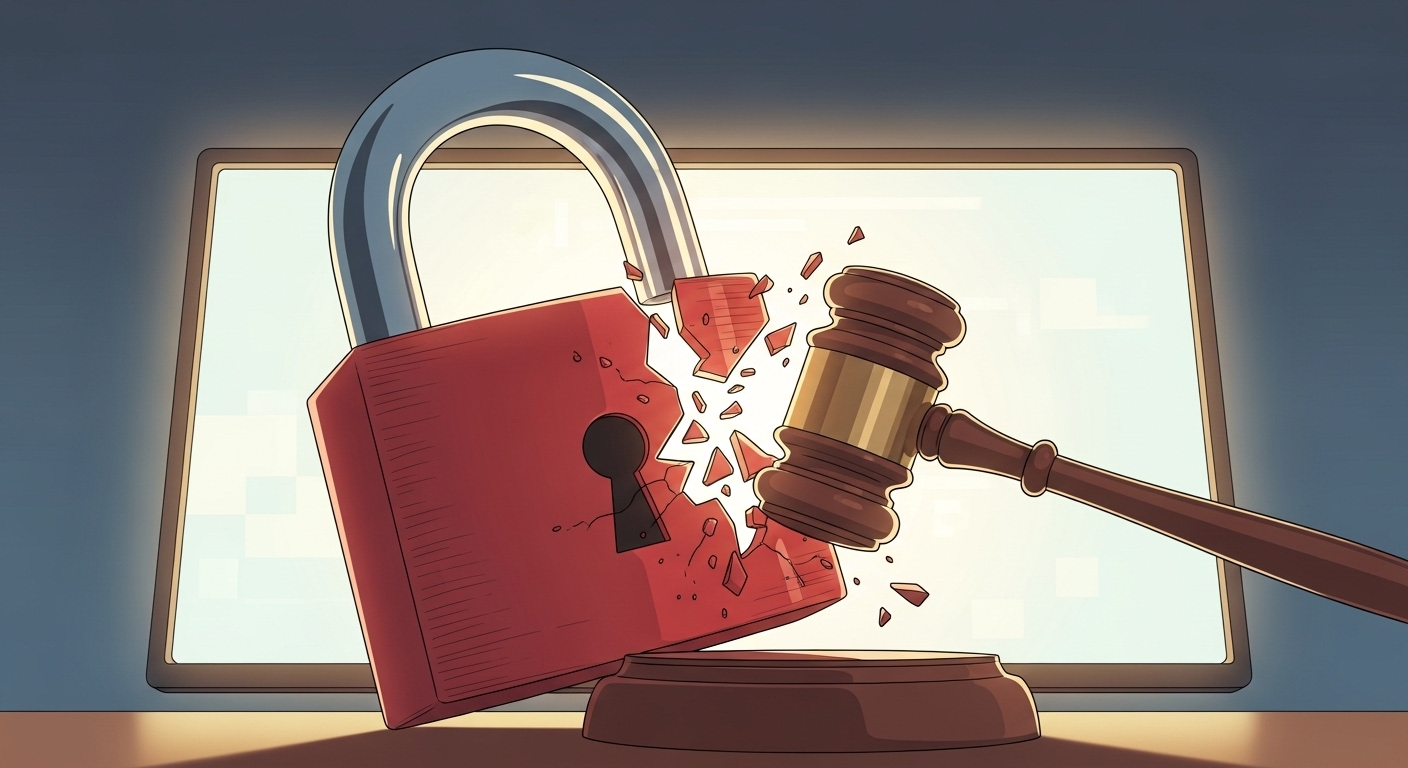 "잘못 없는데 영구정지?" 게임 회사의 '부당 정지', '금지된 행위' 증거 부족! '업(業)으로 하는 행위'만 처벌? '게임 유저' 권리 찾는 5가지 방법, '계정 해제' 주인공 되기! 13 부서진-자물쇠-너머로-다시-보이는-자신의-캐릭터를-보며-기뻐하는-유저
