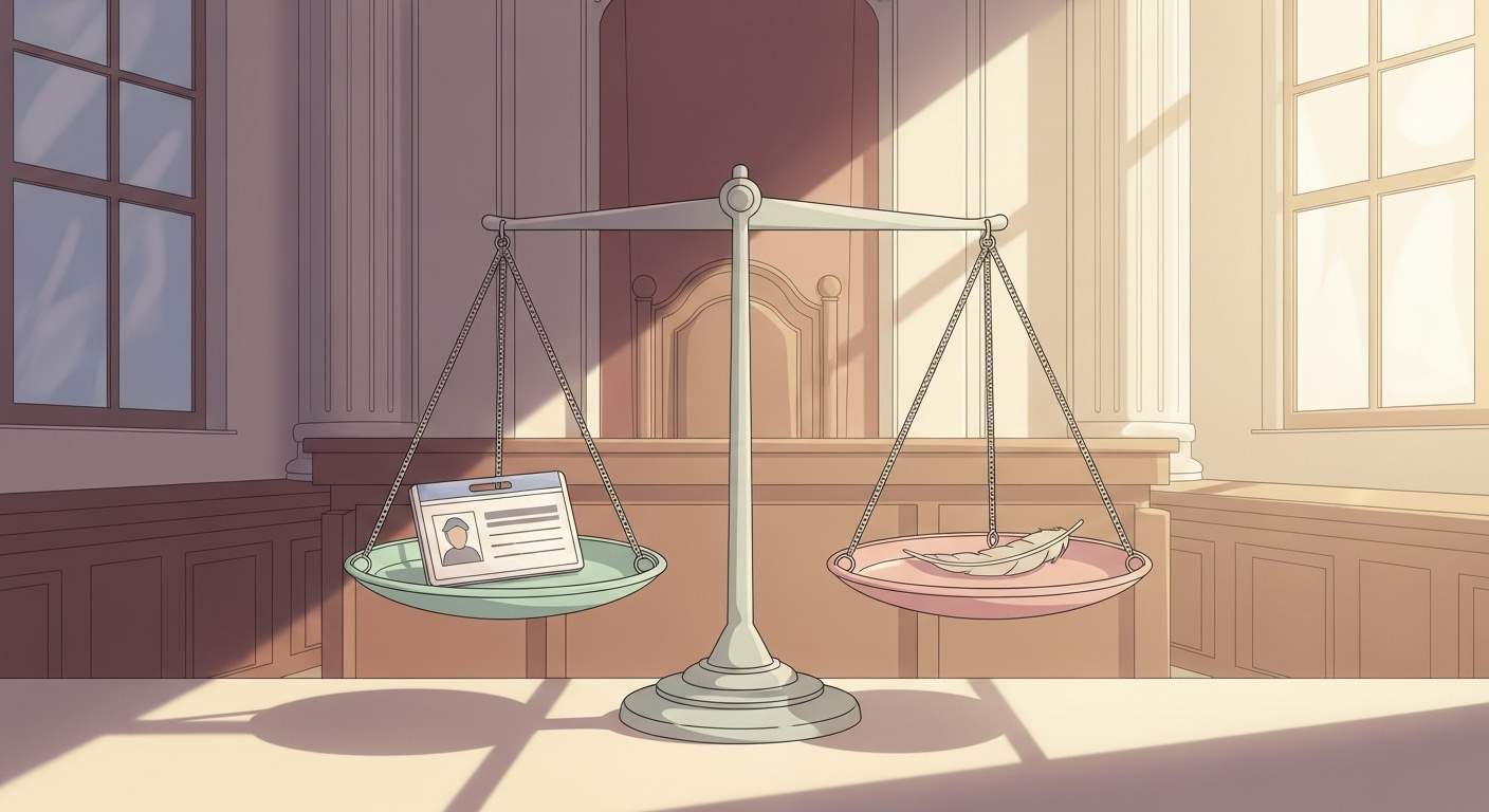 직권남용 딜레마: 부당한 지시, 어떻게 대처해야 할까? (무죄 판례 분석 포함) 4 판사가-저울의-미세한-움직임을-돋보기로-관찰하며-판단하는-장면