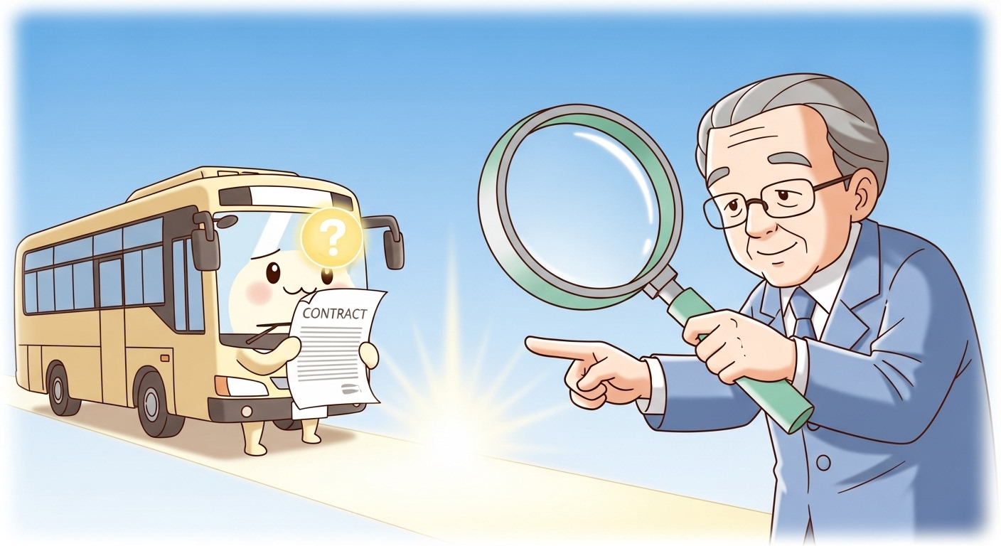 전세버스 불법 운행 과징금, 여행사 계약도 소용없다? 피하는 법 총정리 8 전문가의-안내에-따라-환하게-빛나는-안전한-길을-바라보는-전세버스