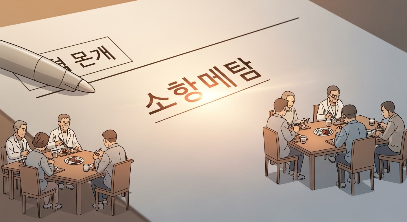 요양병원 자율배식, 수억 환수? 딱 1가지 이유로 처분 취소! 10 의사가-환자에게-'일반식'의-의미를-설명하며,-배식-형태는-중요하지-않음을-알려주는-모습
