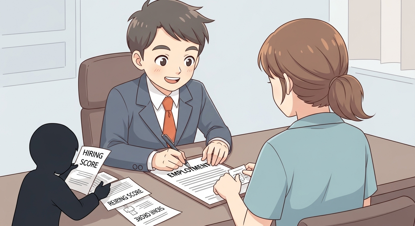 채용 비리 드러났다면? 근로계약 취소, 법적 쟁점 3가지 심층 분석 2 계약서-아래,-점수-조작이-이루어지는-은밀한-손길