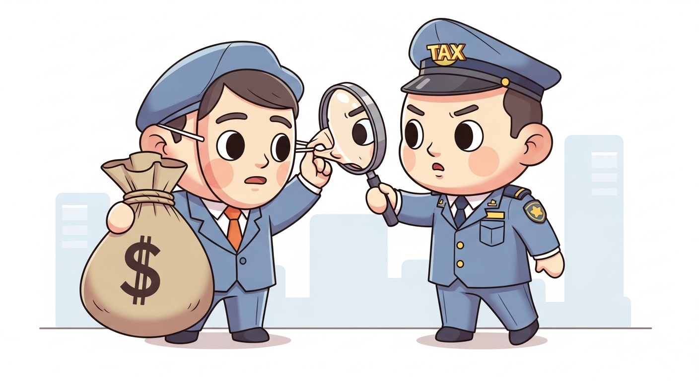부정행위 가산세 제척기간 10년! 회사 살릴 5가지 필수 점검 사항 7 다른-얼굴-모양의-가면을-쓰고-돈-주머니를-든-귀여운-회사-캐릭터