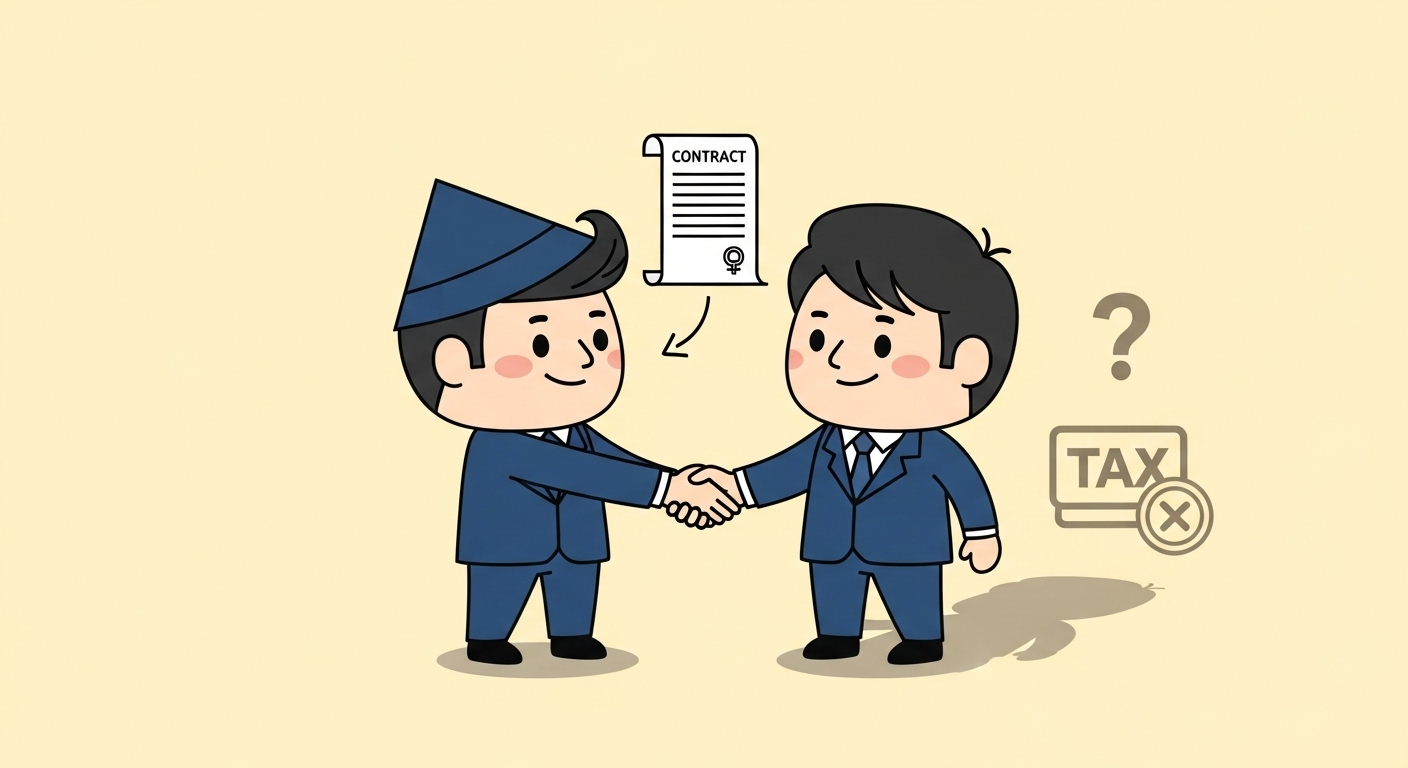 국제거래 부가가치세 대리납부 A to Z (신고방법, 가산세 총정리) 1 국내-기업과-해외-기업-캐릭터가-성공적으로-계약을-체결하며-악수하는-모습
