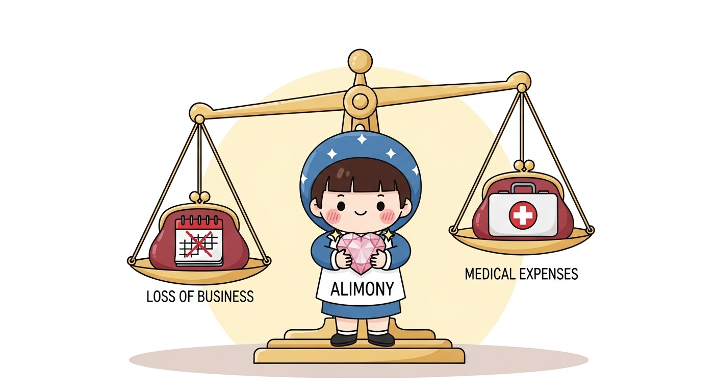산재 중복 보상? 교통사고 합의금 받았다고 산재 급여 뺏길까? (환수 처분 대응법) 4 휴업손해와-치료비-돈주머니를-저울-양쪽에-올려놓는-캐릭터
