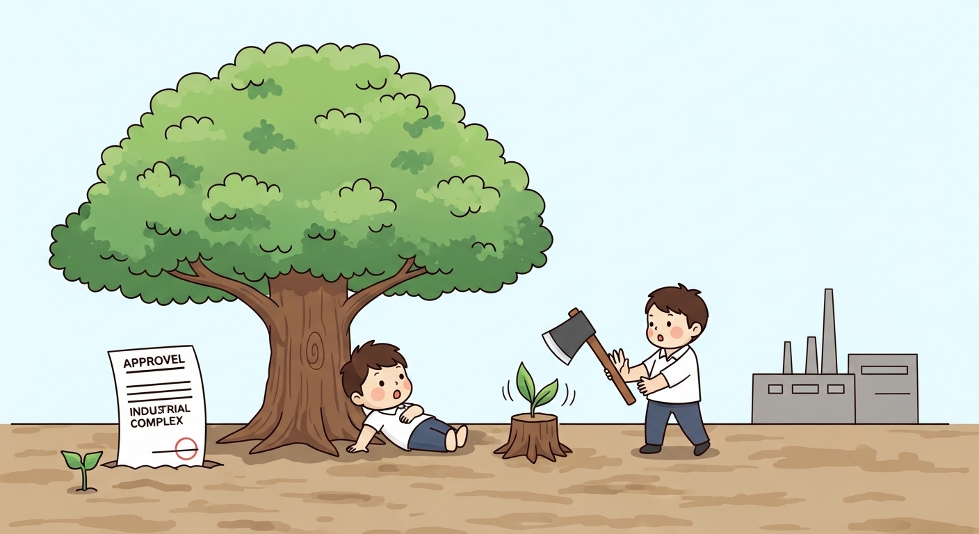 산재 중복 보상? 교통사고 합의금 받았다고 산재 급여 뺏길까? (환수 처분 대응법) 9 오랜-시간-후-신뢰의-나무를-베려는-공단에-맞서는-캐릭터의-모습