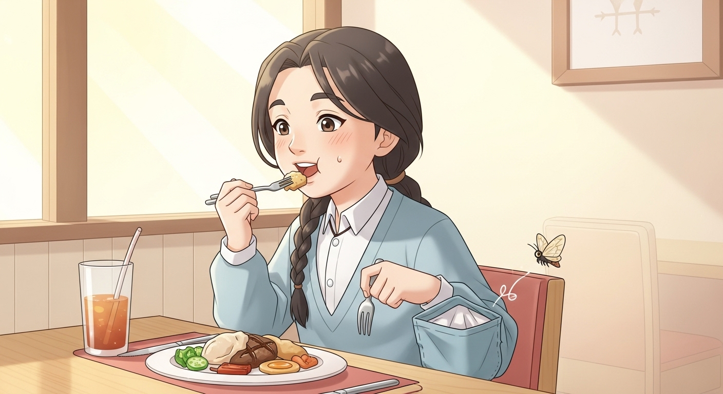 무전취식 넘어 사기, 영업 방해까지! | 반복되는 누범자의 '뻔뻔한' 일상 범죄 2 텅-빈-주머니를-가진-캐릭터가-음식을-먹고-택시를-타는-모습