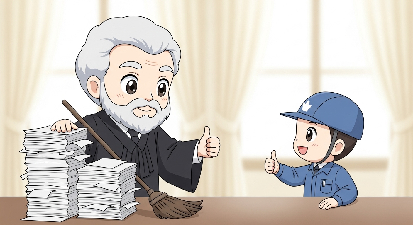 변호사도 해고될 수 있을까? | 부당해고 판례로 알아보는 근로자의 권리 4 회사의-주장을-받아들이지-않고-근로자의-손을-들어주는-판사-캐릭터