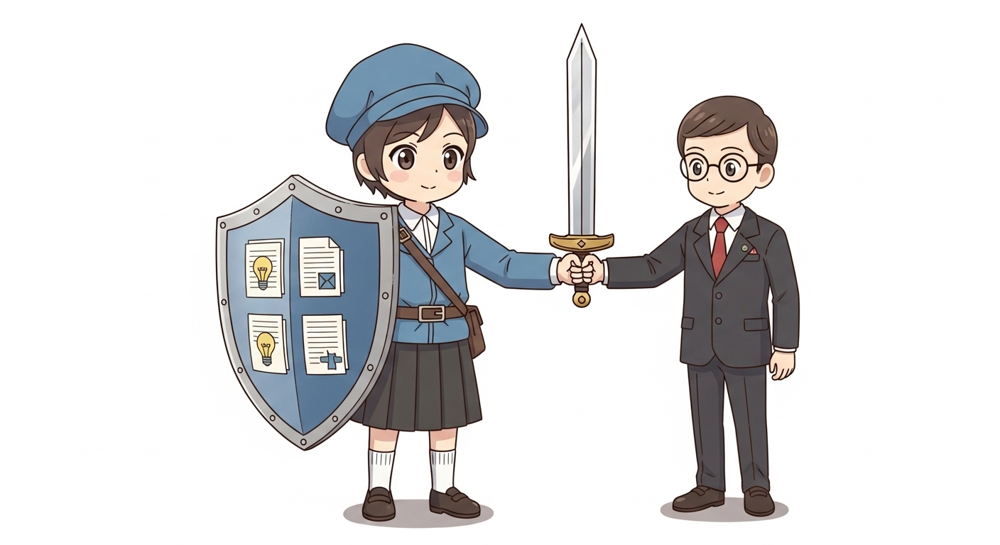 변호사도 해고될 수 있을까? | 부당해고 판례로 알아보는 근로자의 권리 5 증거-논리-전문가-도움을-상징하는-방패와-검으로-무장하는-캐릭터