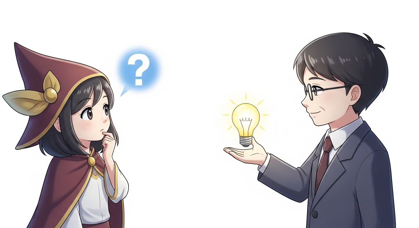 공공기관 이사 해임, 법원이 뒤집었다? | 방송문화진흥회 이사 해임처분 취소 판결 분석 4 물음표를-띄운-캐릭터에게-전구-아이콘을-건네는-지혜로운-캐릭터
