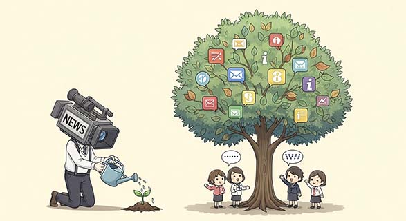 방송사, 선거방송 제재 취소 판결! | "실질적 형평성" vs "기계적 균형" 법원 판단은? 5 씨앗을-심어-정보의-나무를-키우는-뉴스-카메라-캐릭터