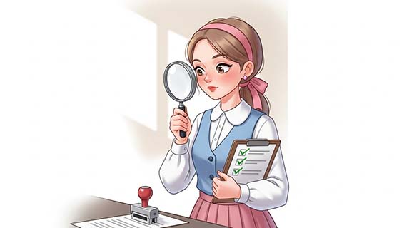 근로복지공단 보험료 부과, 억울하다면? | 공동수급체 vs 하도급, 법원 판결로 본 보험료 책임 기준 5 계약서에-도장을-찍기-전-돋보기와-체크리스트로-꼼꼼히-확인하는-사업주-캐릭터