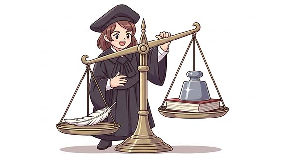 교사 채용 비리, 해임 정당할까? | 교장의 점수 조작, 이 판례로 본 공정함의 무게 2 공정성을-상징하는-무거운-추에-의해-기울어진-법원의-저울