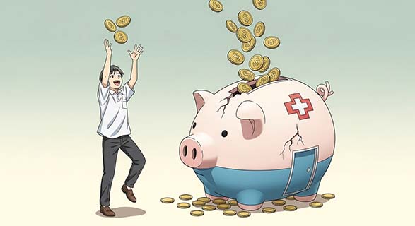 내 병원이 사무장병원이라고? 억대 요양급여 환수처분, 뒤늦게 소송하면 끝장납니다! 2 금이-간-병원-모양-저금통에서-동전을-받는-캐릭터
