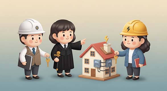 식당 화재, 집주인 책임으로 보증금 6천 5백만원 돌려받았다? | 임대인의 숨겨진 의무와 판례 분석 3 판사가-집-모형의-지붕을-가리키며-임대인의-책임을-설명하는-모습