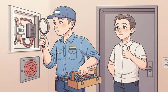 식당 화재, 집주인 책임으로 보증금 6천 5백만원 돌려받았다? | 임대인의 숨겨진 의무와 판례 분석 5 임대인이-건물을-점검하고-임차인이-안심하며-바라보는-모습