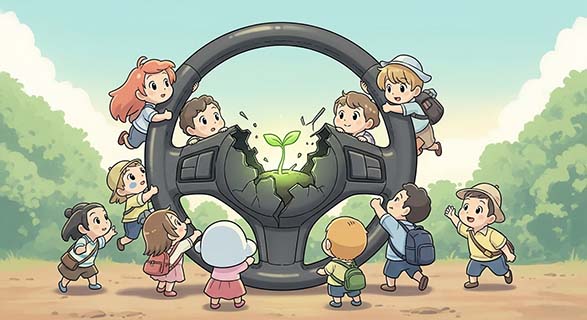 음주운전으로 경찰차 박고 경찰관 다치게 했다면? | 대구지방법원 특수공무집행방해치상 판례 분석 5 캐릭터들이-핸들을-부러뜨리자-그-자리에서-새싹이-돋아나는-모습